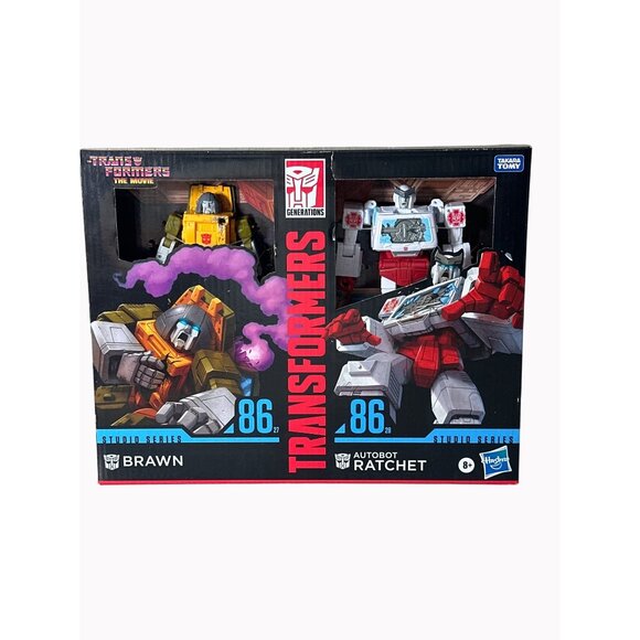Transformers Studio Series 86 Brawn & Autobot Ratchet Movie Figures 2-Pack - Picture 1 of 5